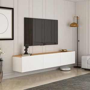 TV stolek West - White, Atlantic Pine obraz