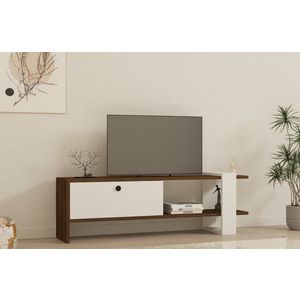 TV stolek Gaye - Walnut, White obraz