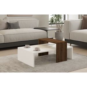 Konferenční stolek Glow - White, Walnut obraz