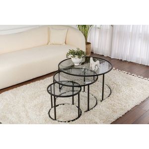 Sada konferenčních stolků Aurum - 80, 60, 42 - Black, Grey obraz