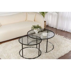 Sada konferenčních stolků Aurum - 80, 60 - Black, Grey obraz