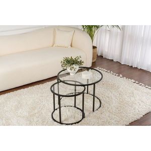 Sada konferenčních stolků Aurum - 60, 42 - Black, Transparent obraz