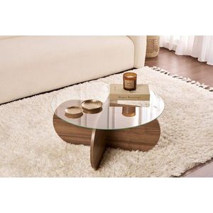 Konferenční stolek Aeris - Walnut, Transparent obraz