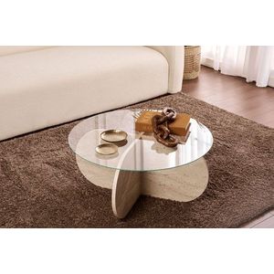 Konferenční stolek Aeris - Travertine, Transparent obraz