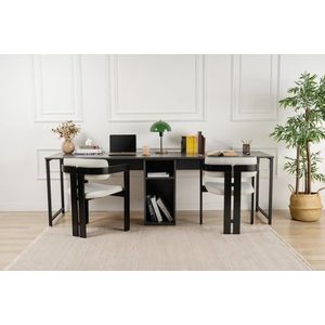 Psací stůl Twin Study Desk - Anthracite, Black obraz