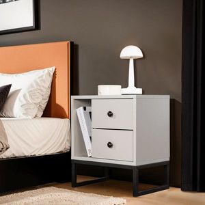 Noční stolek Glimmer - Grey, Black obraz