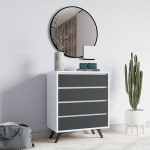 Komoda Suvera - White, Anthracite obraz