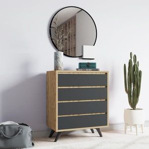 Komoda Suvera - Oak, Anthracite obraz
