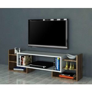 TV stěna / Sestava pod TV Sema - White, Walnut obraz