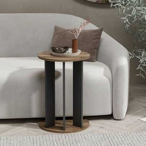 Odkládací stolek / Příruční stolek Ema - Walnut, Anthracite obraz