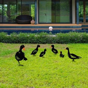 Sada dekorativních kovových doplňků na zahradu Ducks obraz