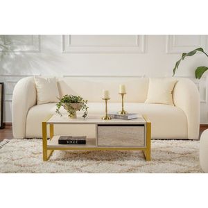 Konferenční stolek Haldizen - Gold, Travertine obraz