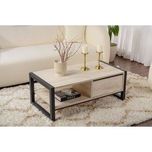 Konferenční stolek Haldizen - Black, Travertine obraz