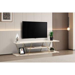 TV stolek Canaz - Gold, Travertine obraz