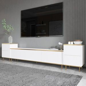 TV stěna / Sestava pod TV Imaj - White, Gold obraz