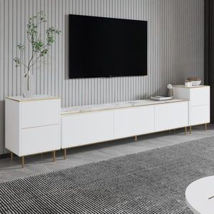 TV stěna / Sestava pod TV Imaj - Marble, White obraz