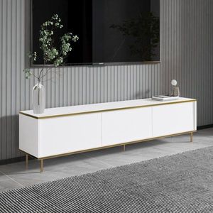 TV stolek Imaj - White, Gold obraz
