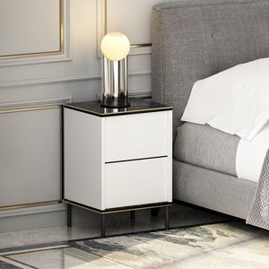 Noční stolek Imaj - White, Marble obraz