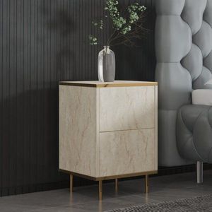 Noční stolek Imaj - Travertine, Gold obraz