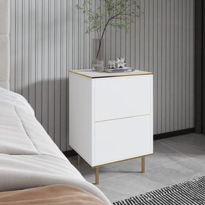 Noční stolek Imaj - Marble, White obraz