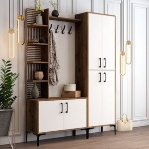 Předsíňová stěna Viyana DA - Walnut, White obraz