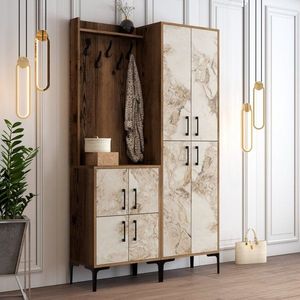 Předsíňová stěna Berlin BA - Walnut, White Marble obraz