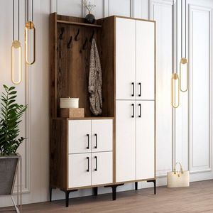 Předsíňová stěna Berlin BA - Walnut, White obraz
