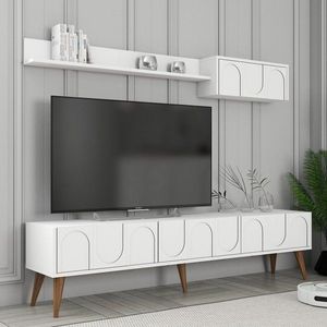 TV stěna / Sestava pod TV Lyon 2 - White, Walnut obraz