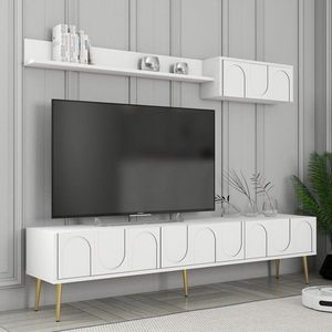 TV stěna / Sestava pod TV Lyon 2 - White, Gold obraz