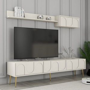 TV stěna / Sestava pod TV Lyon 2 - Cream, Gold obraz