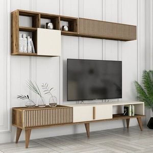 TV stěna / Sestava pod TV Milan TV - Walnut, Cream obraz