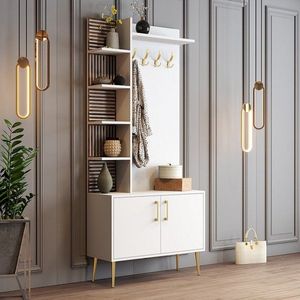 Předsíňová stěna Viyana D - White, Gold obraz