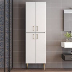 Víceúčelová skříňka Berlin A - White, Gold obraz