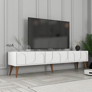 TV stolek Lyon 44 - White, Walnut obraz