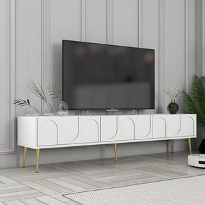 TV stolek Lyon 43 - White, Gold obraz
