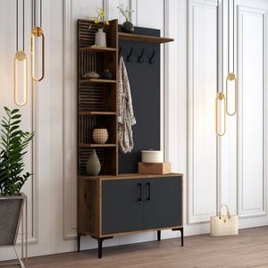 Předsíňová stěna Viyana D - Walnut, Anthracite obraz