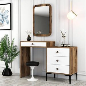 Toaletní stolek Lizbon 544 - Walnut, White obraz