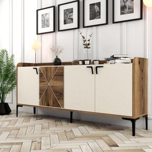 Konzolový stolek Venedik - Walnut, Cream obraz