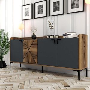 Konzolový stolek Venedik - Walnut, Anthracite obraz