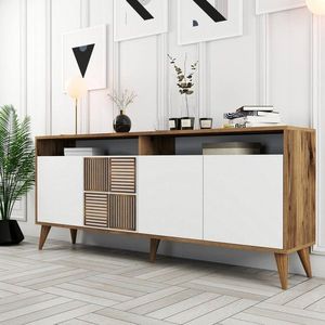 Konzolový stolek Milan - Walnut, White obraz