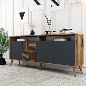 Konzolový stolek Milan - Walnut, Anthracite obraz