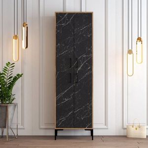 Botník Berlin A - Walnut, Black Marble obraz