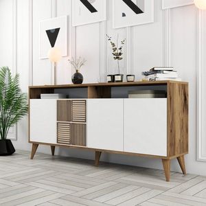 Konzolový stolek Milan 160 - Walnut, White obraz