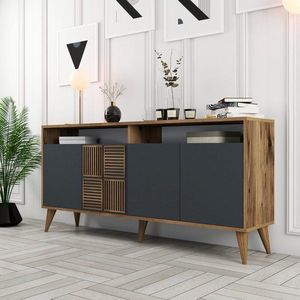 Konzolový stolek Milan 160 - Walnut, Anthracite obraz