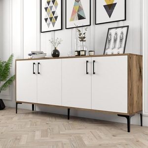 Konzolový stolek Kiev - Walnut, White obraz