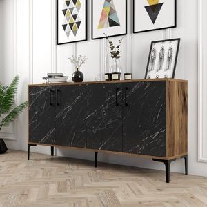 Konzolový stolek Kiev 160 - Walnut, Black Marble obraz