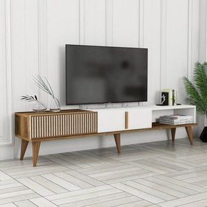 TV stolek Milan Alt - Walnut, White obraz
