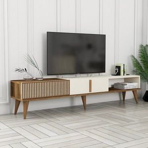 TV stolek Milan Alt - Walnut, Cream obraz