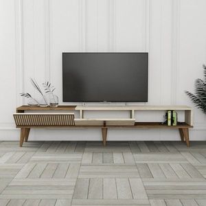 TV stolek Milan - Walnut, Travertine obraz