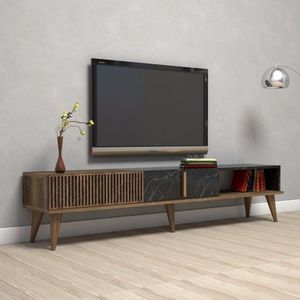 TV stolek Milan - Walnut, Black obraz